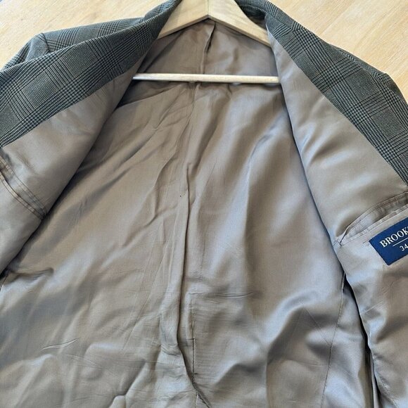 Brooks Brothers 346 Men's 3-Button Blazer Brown Houndstooth 100% Wool Size 44R - Picture 5 of 13